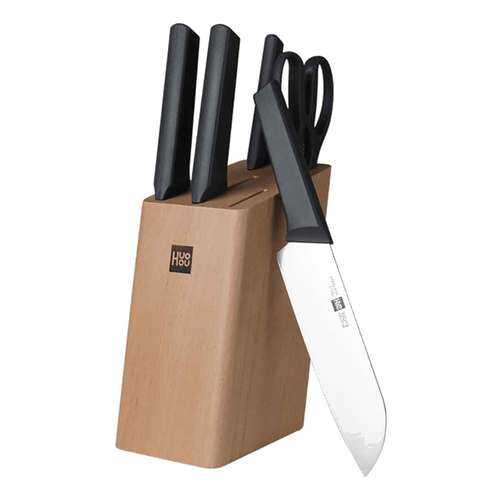 Набор ножей Xiaomi Huo Hou Fire Kitchen Steel Knife Set с подставкой (6 предметов) в Хофф
