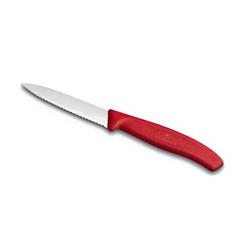 Нож для овощей VICTORINOX SwissClassic, лезвие 8 см с серрейторной заточкой, красный в Хофф