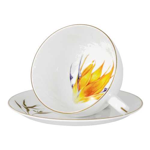 Чашка с блюдцем Strelitzia 250 мл Flowers Julia Vysotskaya 57978 в Хофф