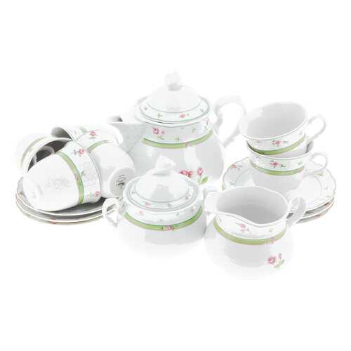 Чайный сервиз 6/9; Menuet, декор Роза, зеленая отводка в Хофф