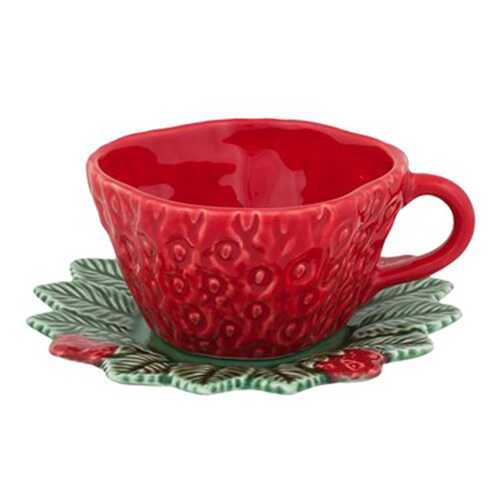 Кофейная чашка с блюдцем Bordallo Pinheiro Strawberries 300 мл в Хофф