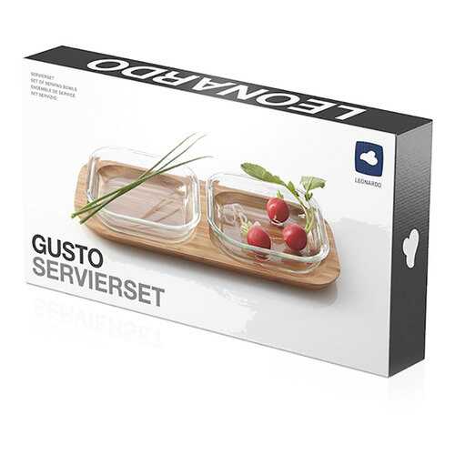 Сервировочный набор Leonardo Gusto 2 чаши на подставке в Хофф