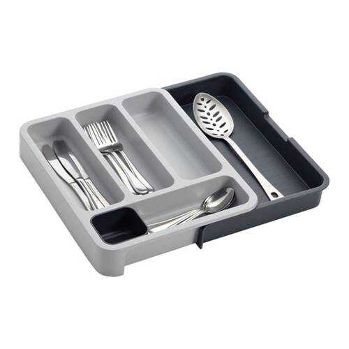 Раздвижной лоток под столовые приборы Expandable cutlery tray серый в Хофф