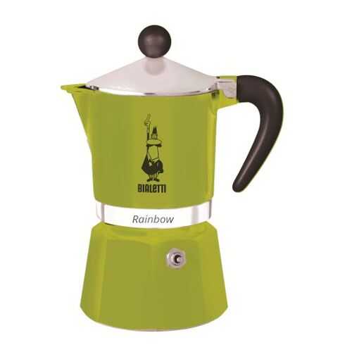 Гейзерная кофеварка Bialetti Rainbow зелёная на 6 чашек в Хофф